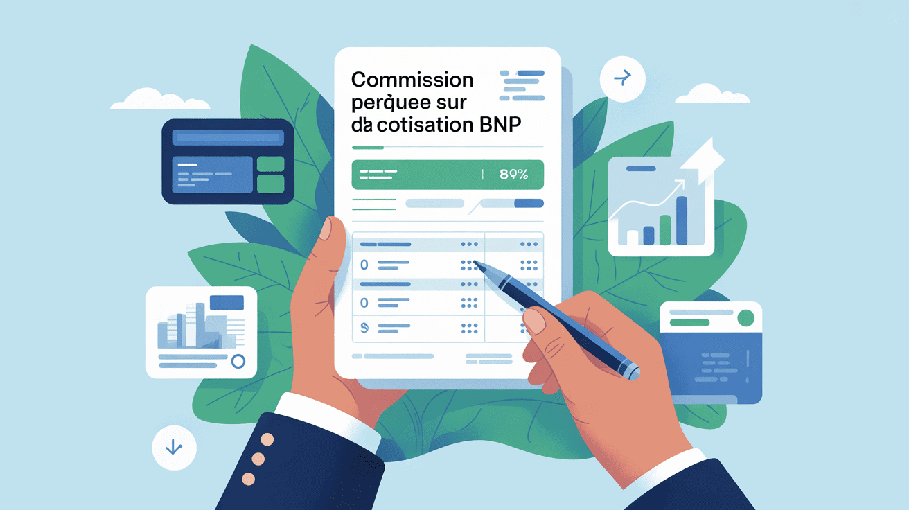 Illustration commission percu cotisation BNP gestion des frais