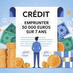 Illustration crédit emprunter 50000 euros sur 7 ans