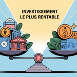 balance stylisée illustrant l'investissement le plus rentable au monde