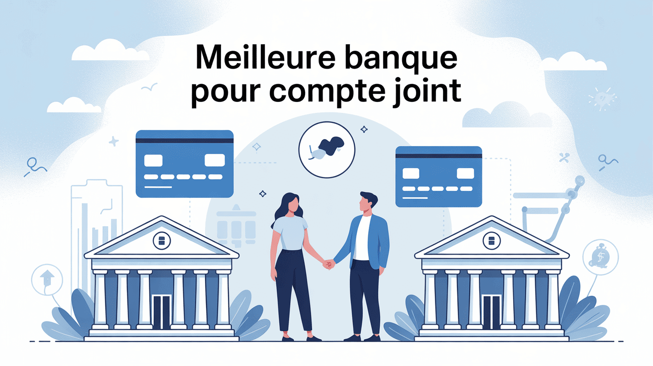 illustration meilleure banque pour compte joint deux personnes devant banque