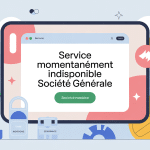 service momentanément indisponible société générale écran pop-up