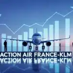 Illustration action Air France-KLM avec avion et graphiques