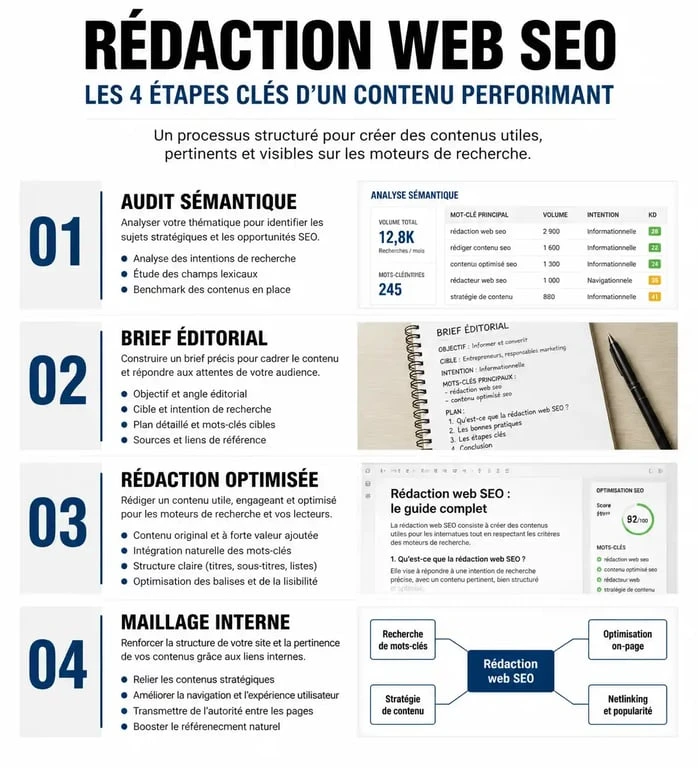 Processus de travail d'un rédacteur web SEO freelance