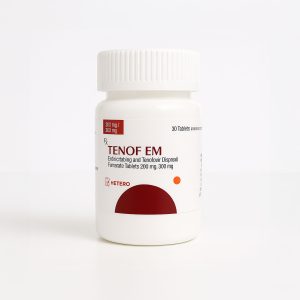 Tenof EM medication bottle by Hetero - emtricitabine tenofovir disoproxil fumarate 200mg/300mg tablets