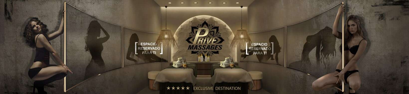Luxury massage room with elegant decor.