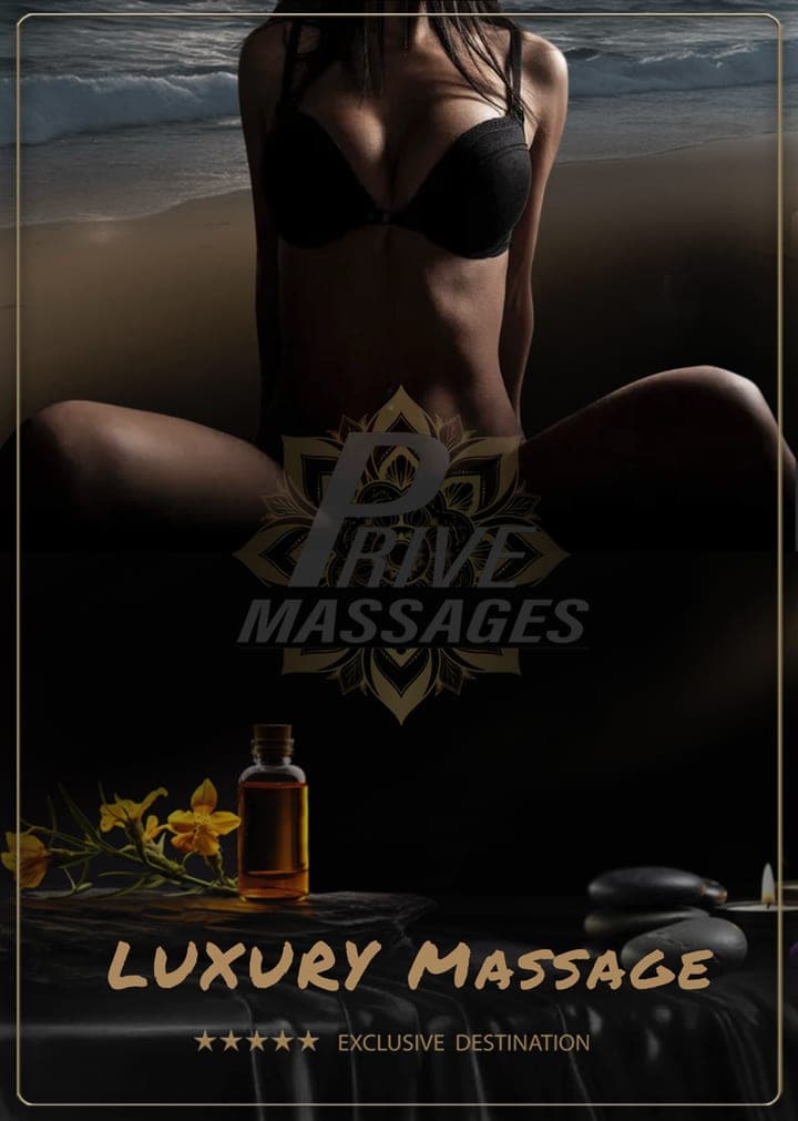 Luxury massage with essential oils on beach