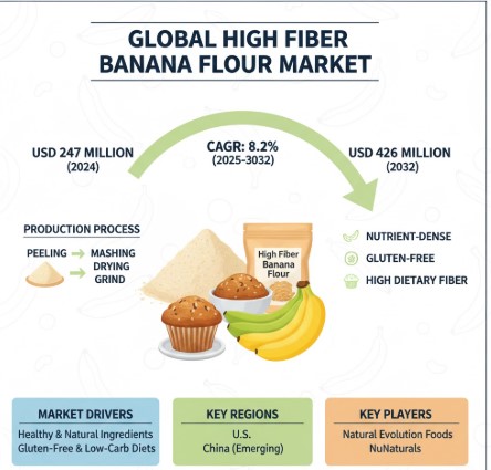 High Fiber Banana Flour Market to Reach USD 426 Mi…