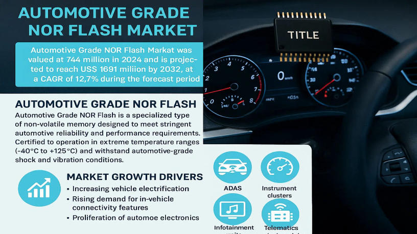 Automotive Grade NOR Flash Market Growth to Accelerate by 2032 — Fueled by ADAS, Infotainment & Connected Cars