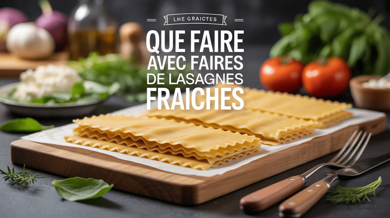 que faire avec des feuilles de lasagnes fraîches sur plan de travail avec ingrédients