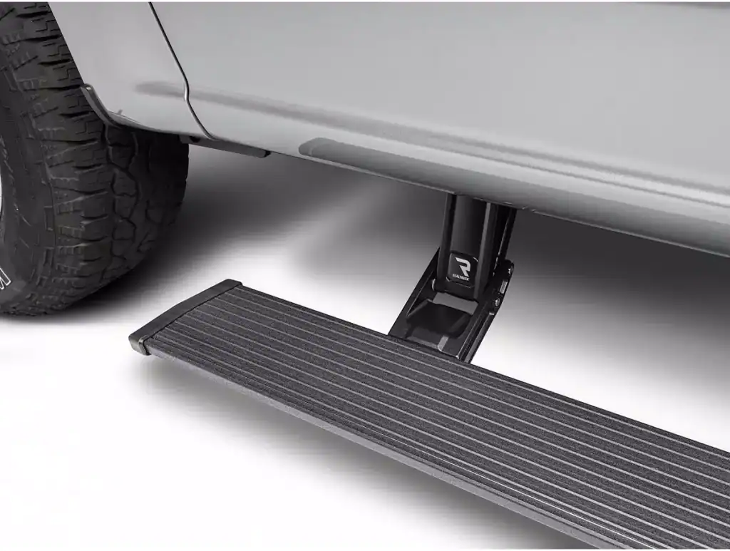 Close up of Amp Research PowerStep Running Boards