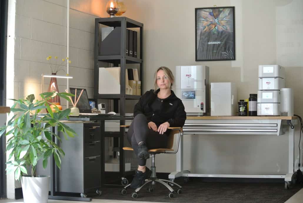 Dental Technician Aleksandra Polczyinski’s at her dental lab with the Rapid Shape PRO 20 Printing Solution