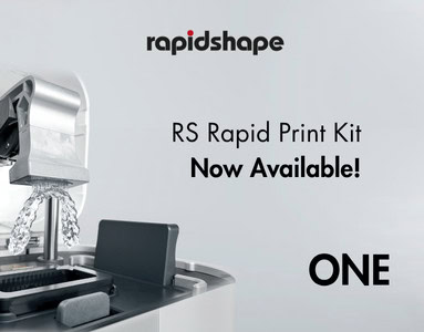 Close-up of the RS Rapid Print Kit Buil platform with 3d printed splint
