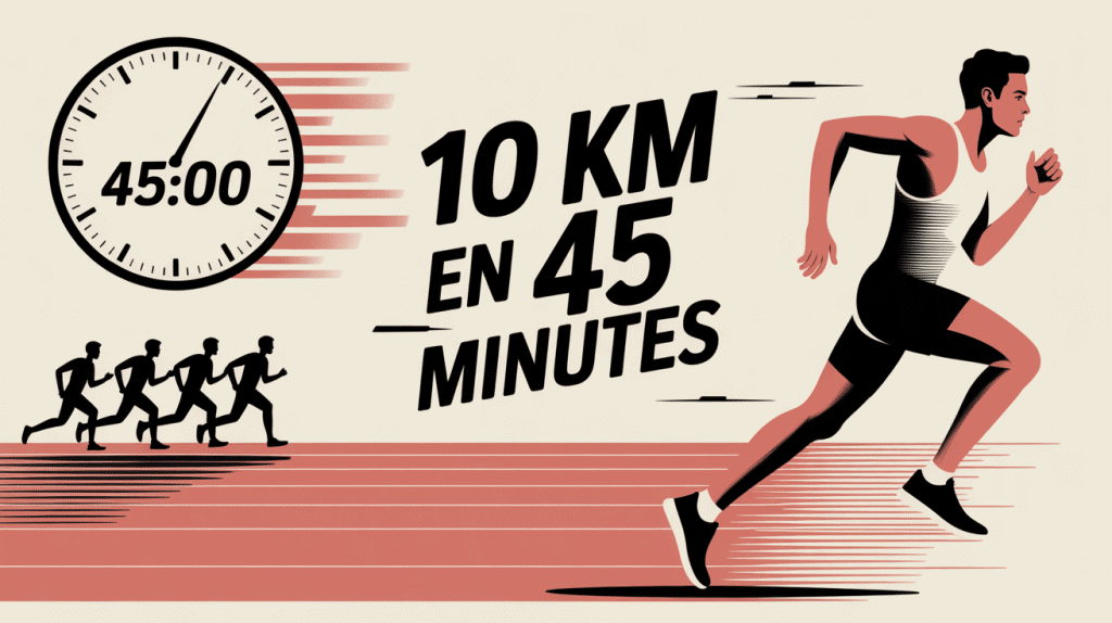 Illustration 10 km en 45 minutes piste chronomètre