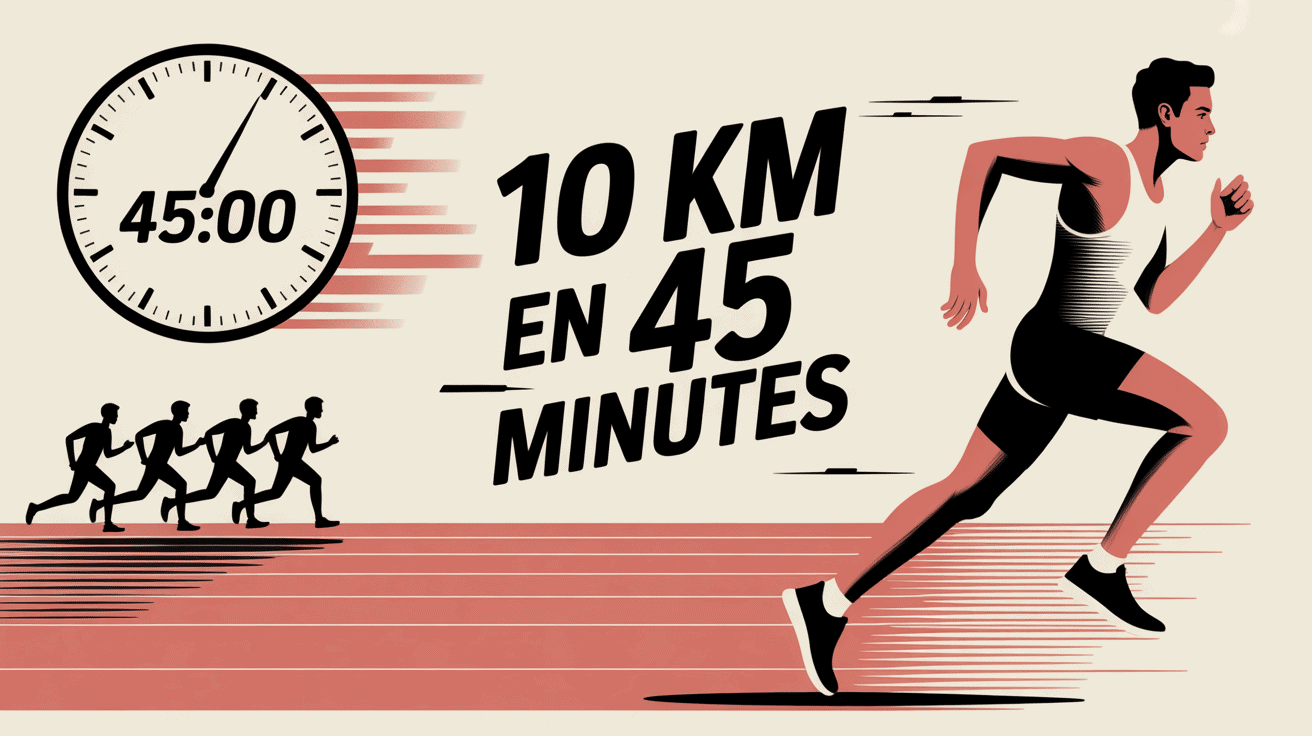 Illustration 10 km en 45 minutes piste chronomètre