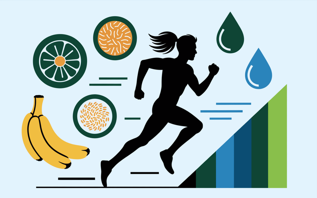 Coureur symboles alimentaires alimentation avant semi marathon