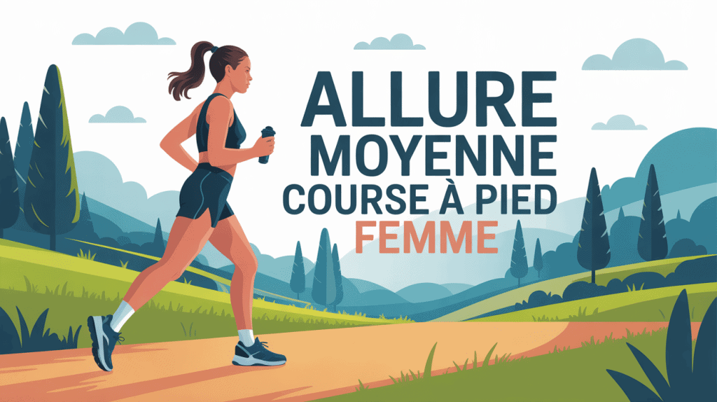 Allure moyenne course à pied femme illustration sportive