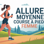 Allure moyenne course à pied femme illustration sportive