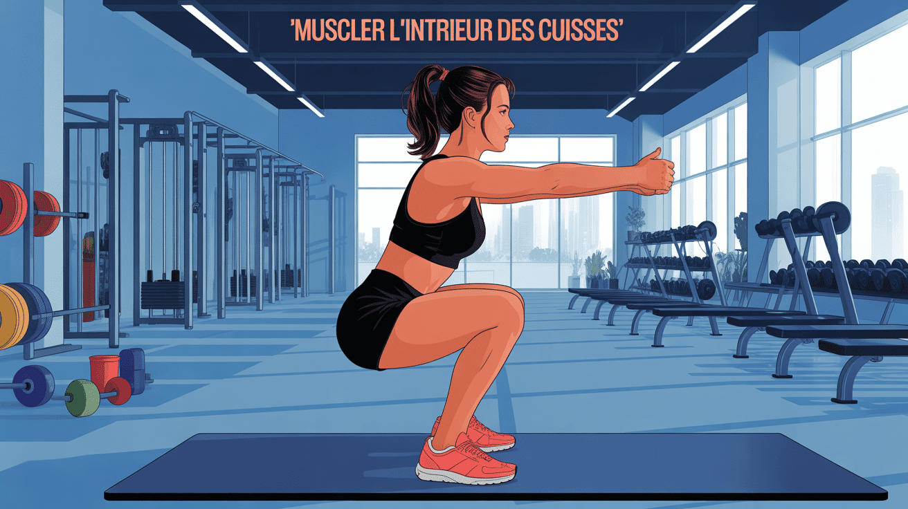 Femme réalisant un sumo squat pour muscler l'intérieur des cuisses