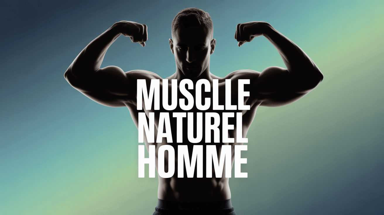 Corps homme muscle naturel silhouette athlétique flexion biceps
