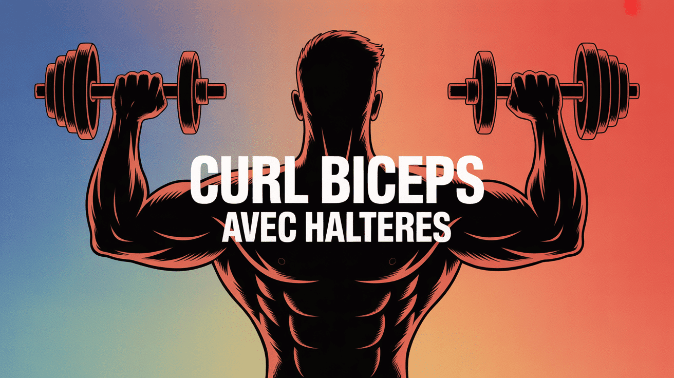 Homme silhouette curl biceps avec halteres