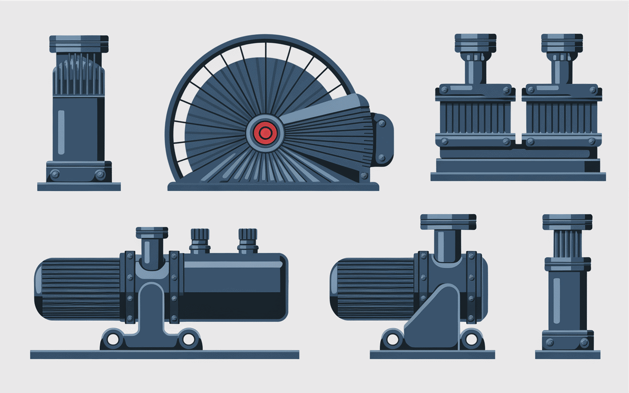 schéma technique different type de pompes principales
