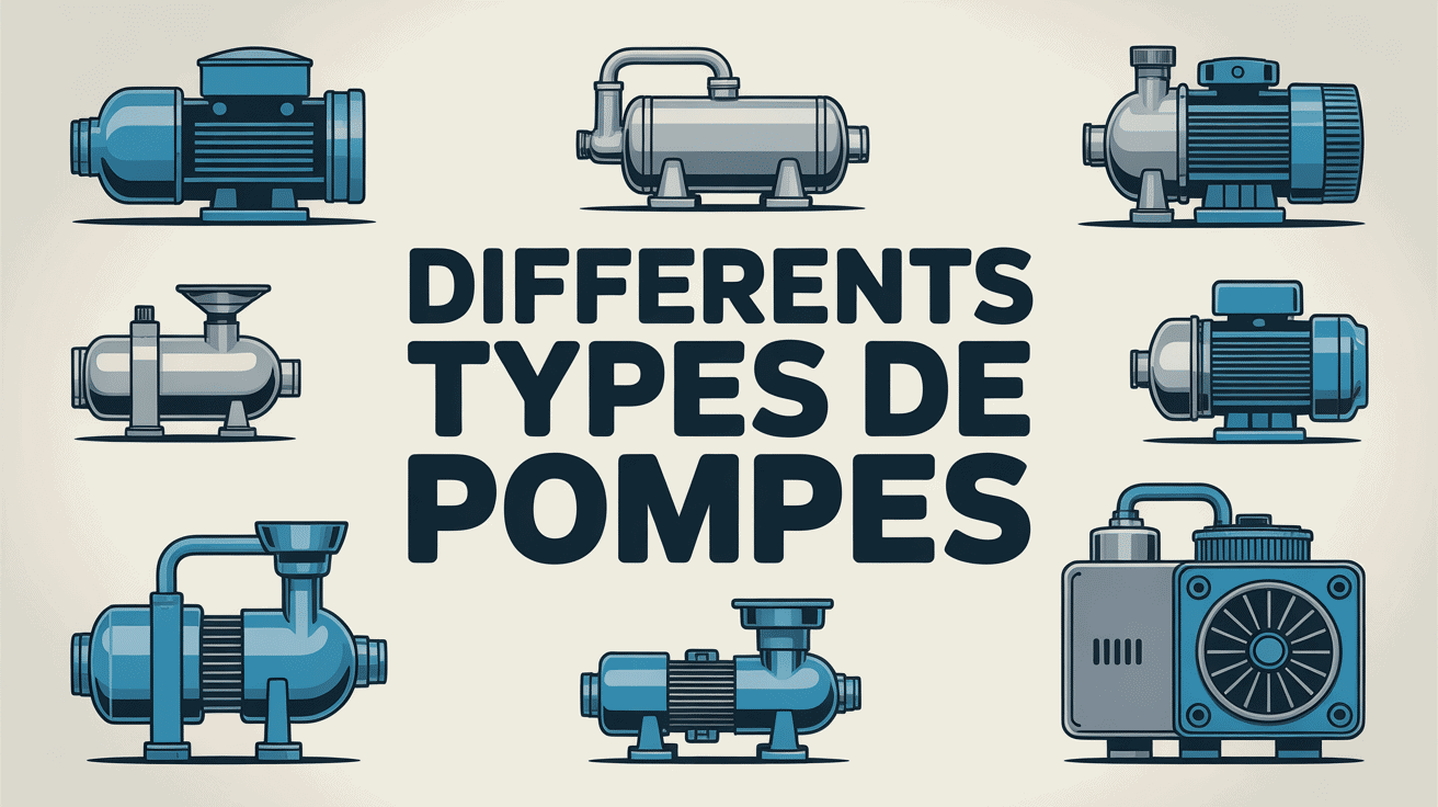 illustration different type de pompes industrielles et domestiques