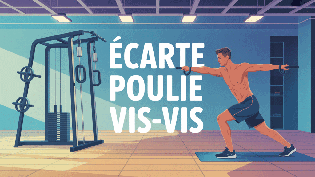 ecarte poulie vis a vis homme salle sportive