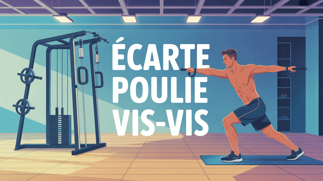ecarte poulie vis a vis homme salle sportive