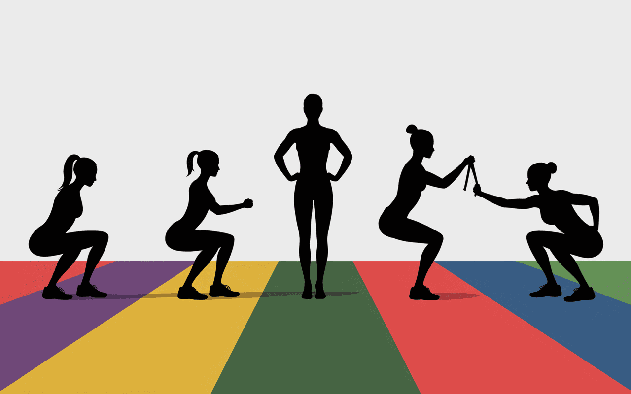 Personnes utilisant elastique pour la gym mouvements fitness