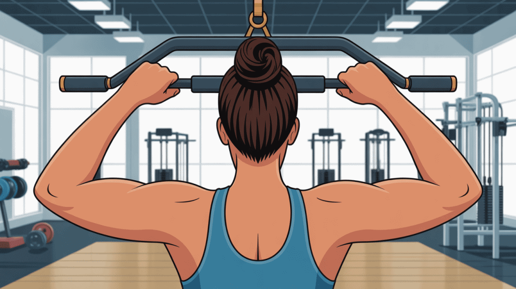 extension triceps au dessus de la tete en salle de sport