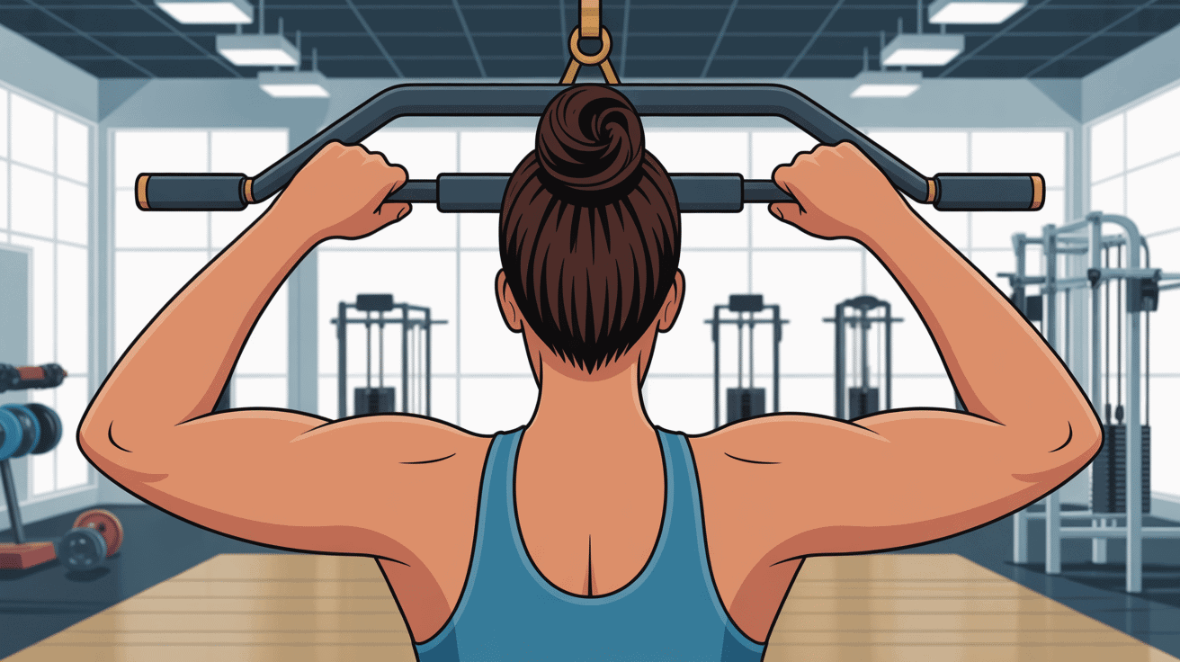 extension triceps au dessus de la tete en salle de sport