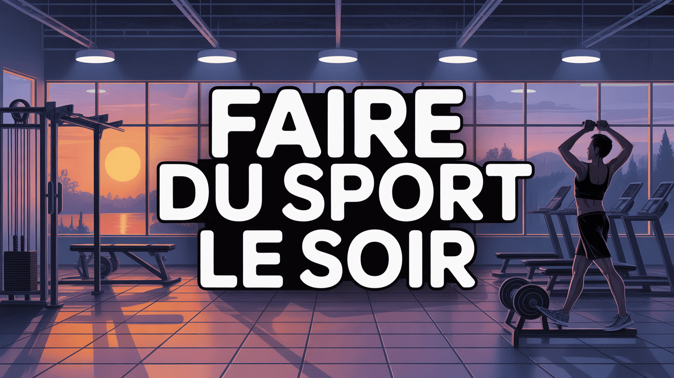 Faire du sport le soir illustration salle de gym coucher de soleil