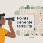 terravita point de vente carte stylisée avec loupe