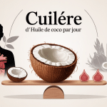 Illustration une cuillere d huile de coco par jour équilibre coeur cholestérol