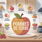 valeur nutritionnelle pommes de terre illustration vectorielle assiette
