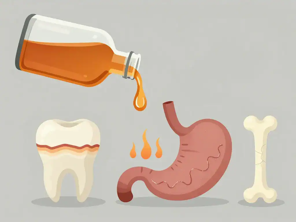 vinaigre de cidre bienfaits et inconvenients risques dents estomac interactions