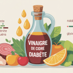 Illustration vinaigre de cidre et diabetique bouteille assiette stéthoscope