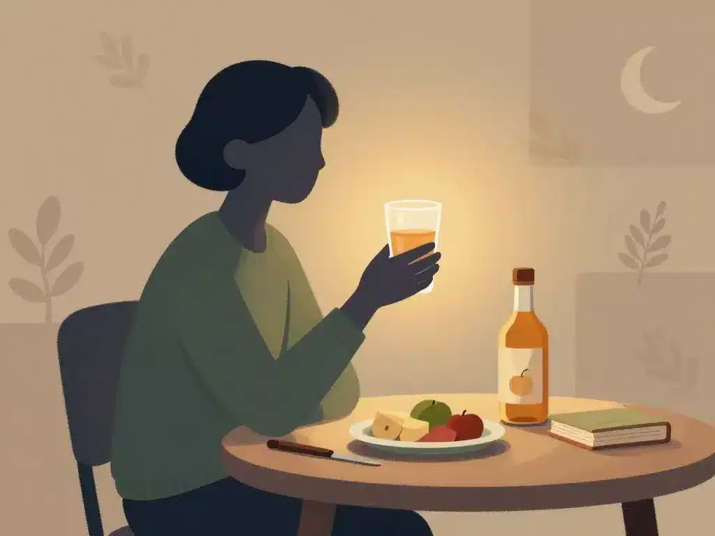 Rituel vinaigre de cidre stress verre eau détente