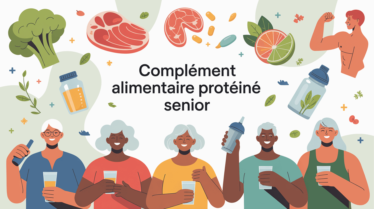 complement alimentaire proteine personne âgee illustration seniors