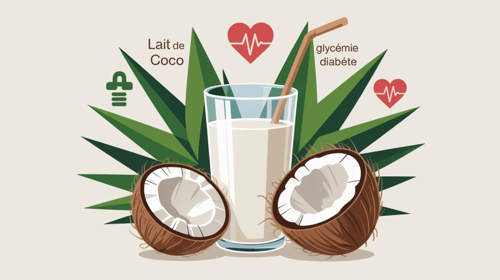 illustration lait de coco et diabete choix santé