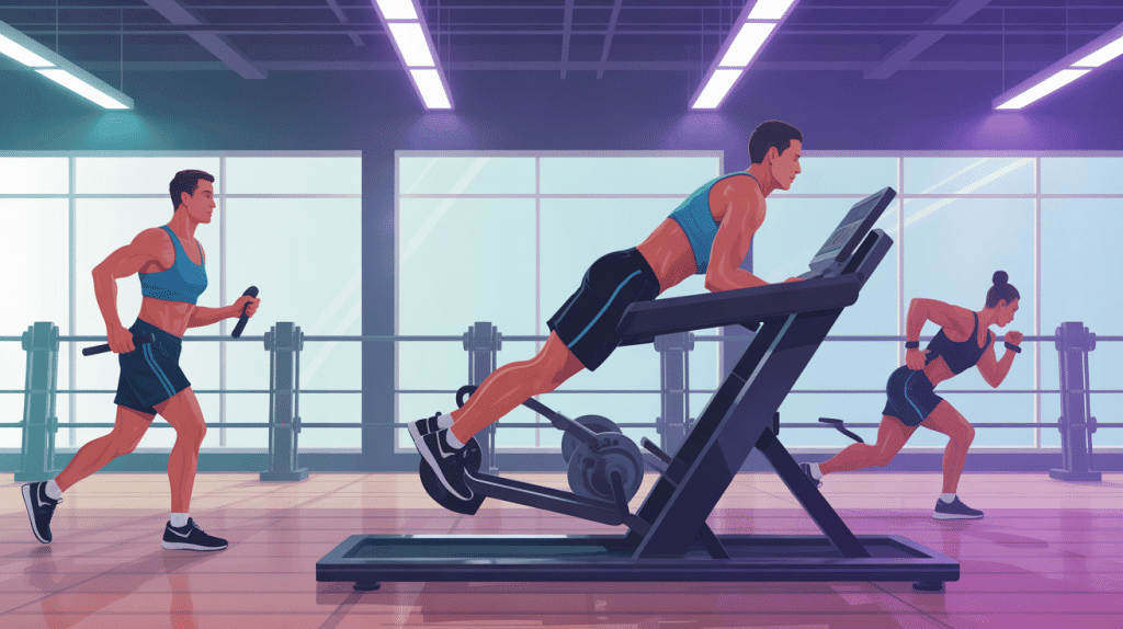 machine a hip thrust salle de sport illustration