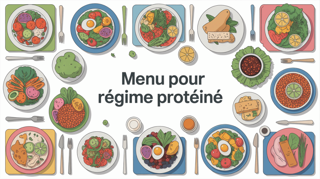 menu pour regime proteine assiette variée healthy