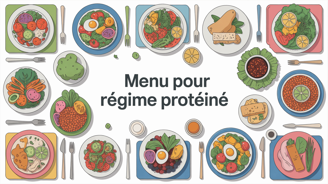 menu pour regime proteine assiette variée healthy