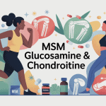 Illustration msm glucosamine & chondroitin pour douleurs articulaires