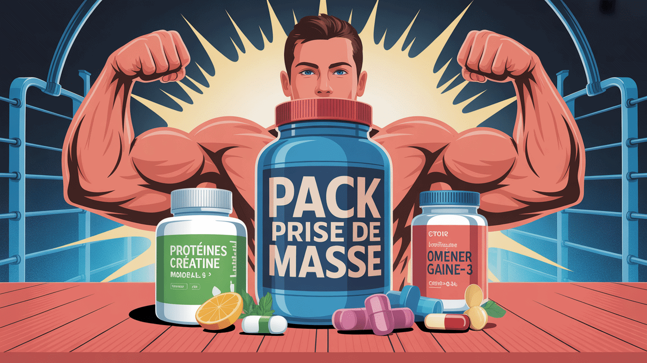pack prise de masse compléments musculation illustration