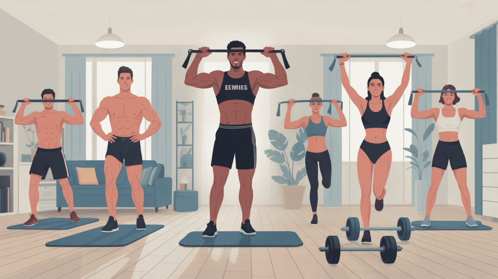 programme musculation elastique pdf gratuit illustration d'entrainement à domicile