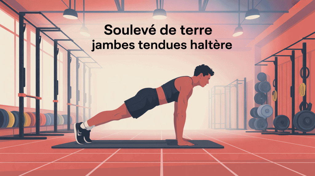 souleve de terre jambes tendues haltere sportif musculation