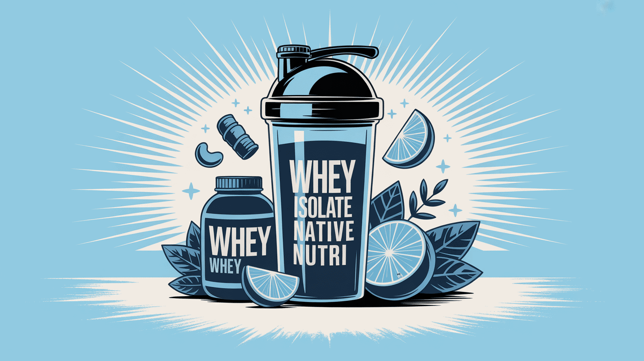 Illustration shaker et pot whey isolate native nutri premium