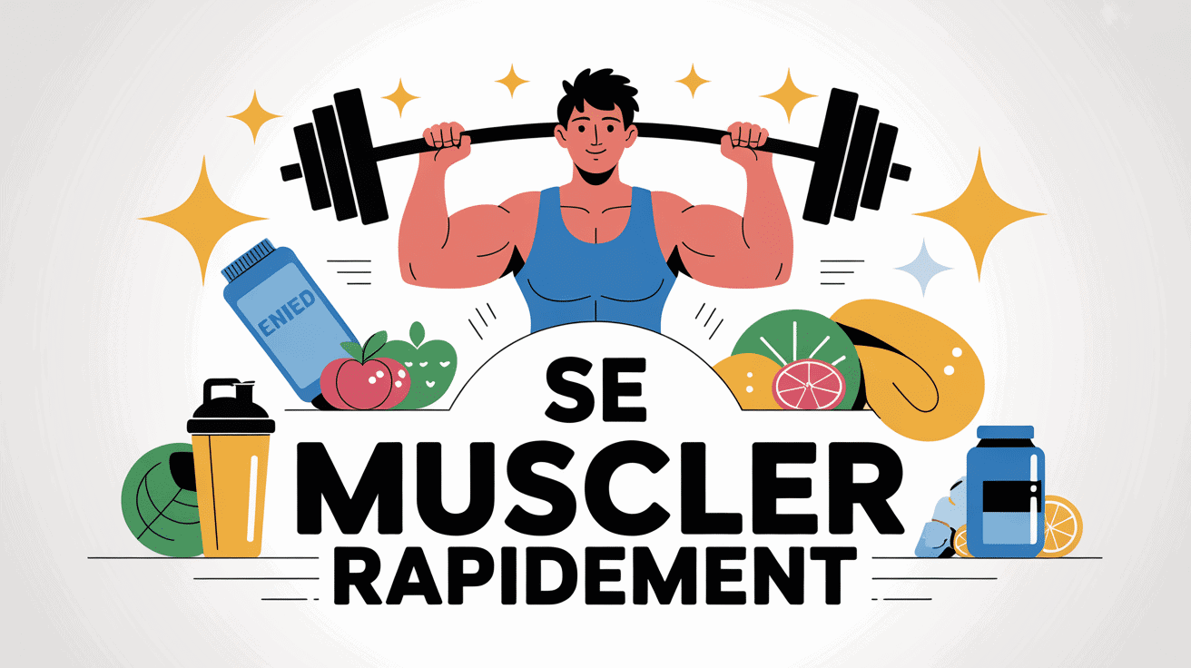 illustration de comment se muscler rapidement séance nutrition récupération