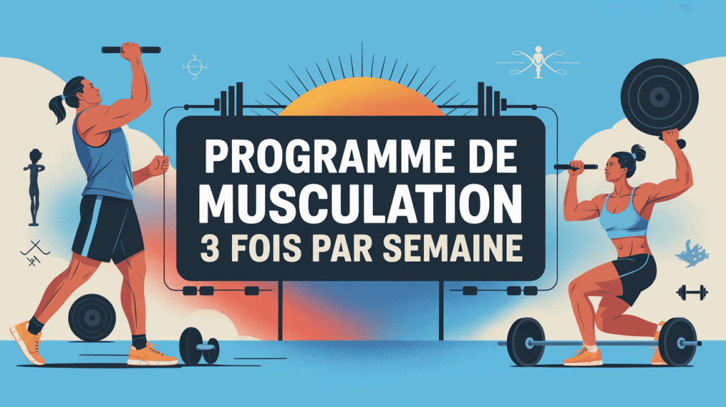Illustration du programme musculation 3 fois par semaine moderne et dynamique